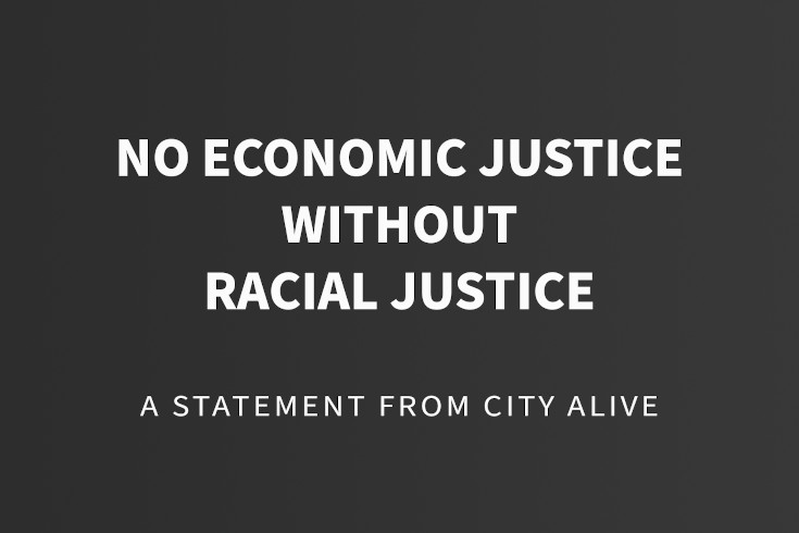 Image saying "No Economic Justice Without Racial Justice"
